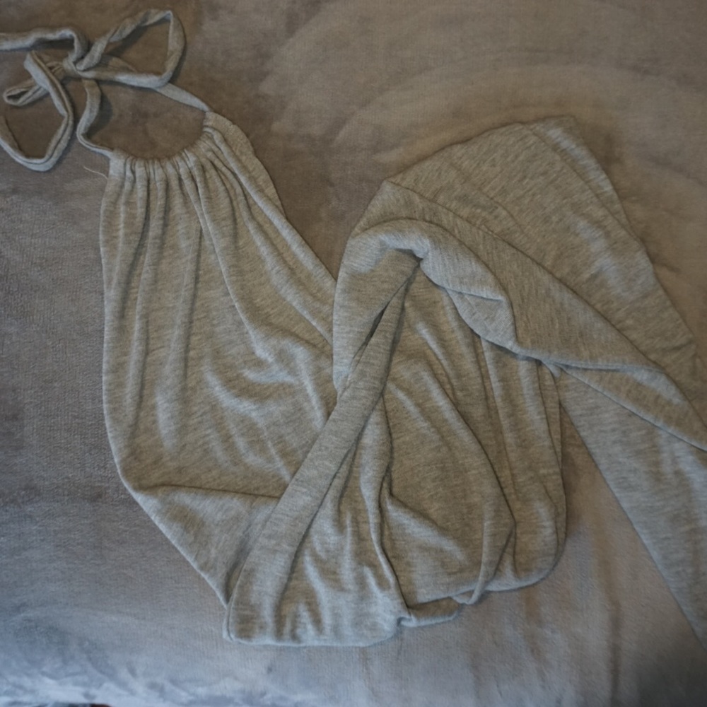 Open back halter dress